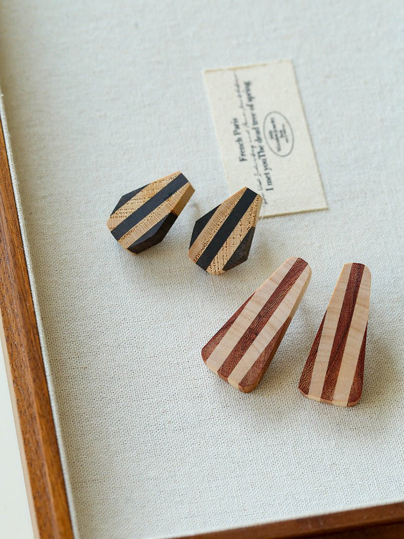Forest - Inspired Geometric Wood Earrings - floysun