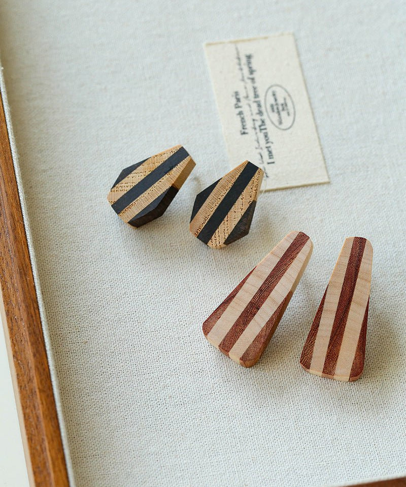 Forest - Inspired Geometric Wood Earrings - floysun