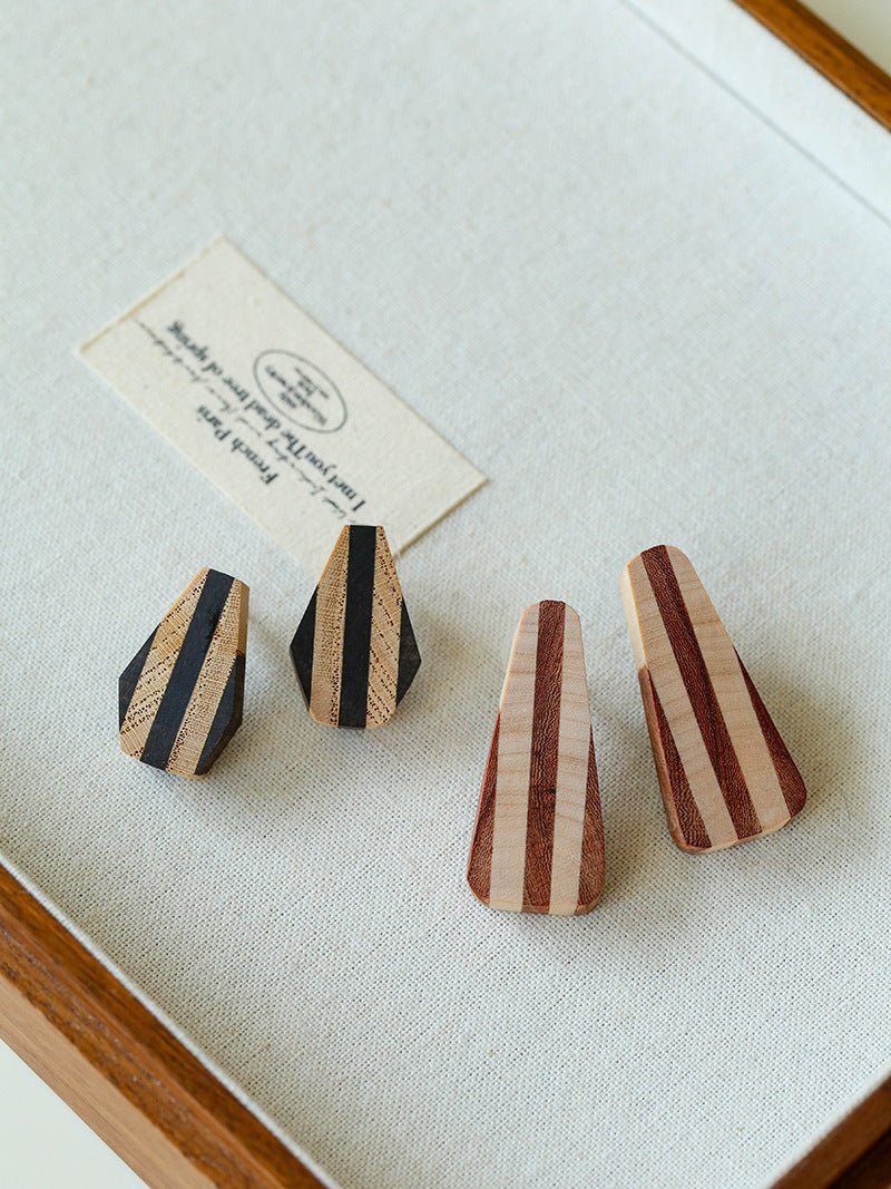 Forest - Inspired Geometric Wood Earrings - floysun