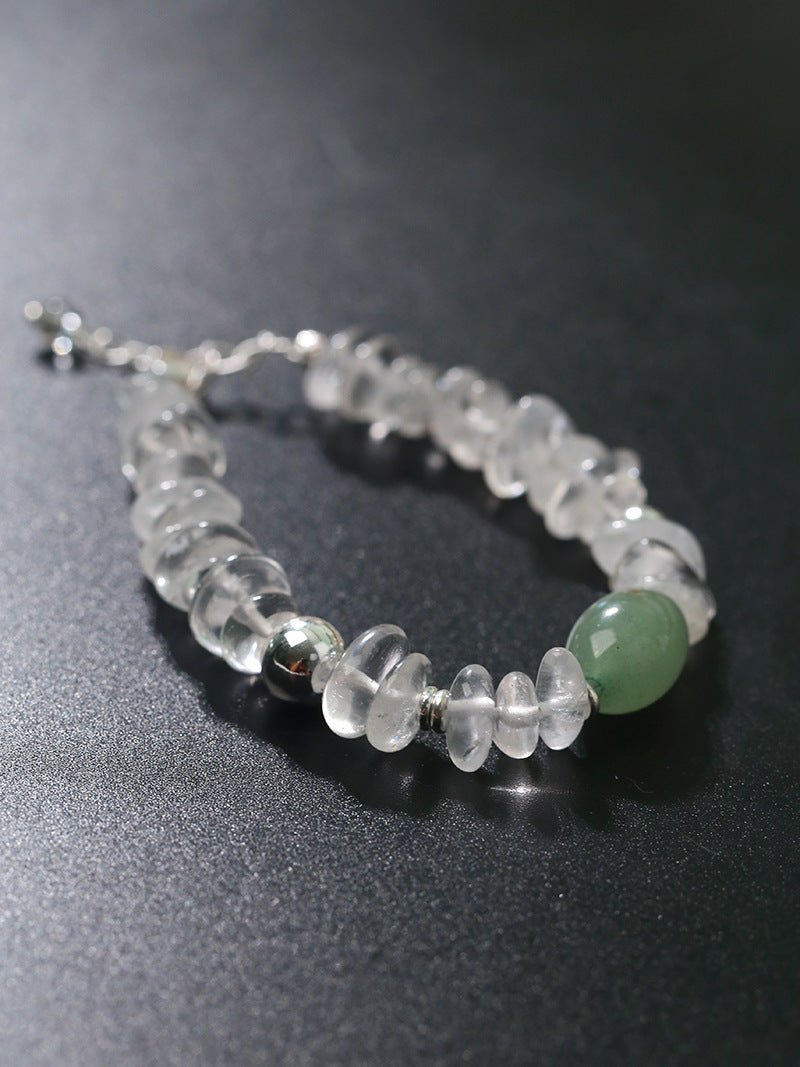 Forest Whisper Clear Quartz & Green Aventurine Bracelet - floysun