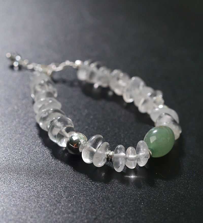 Forest Whisper Clear Quartz & Green Aventurine Bracelet - floysun