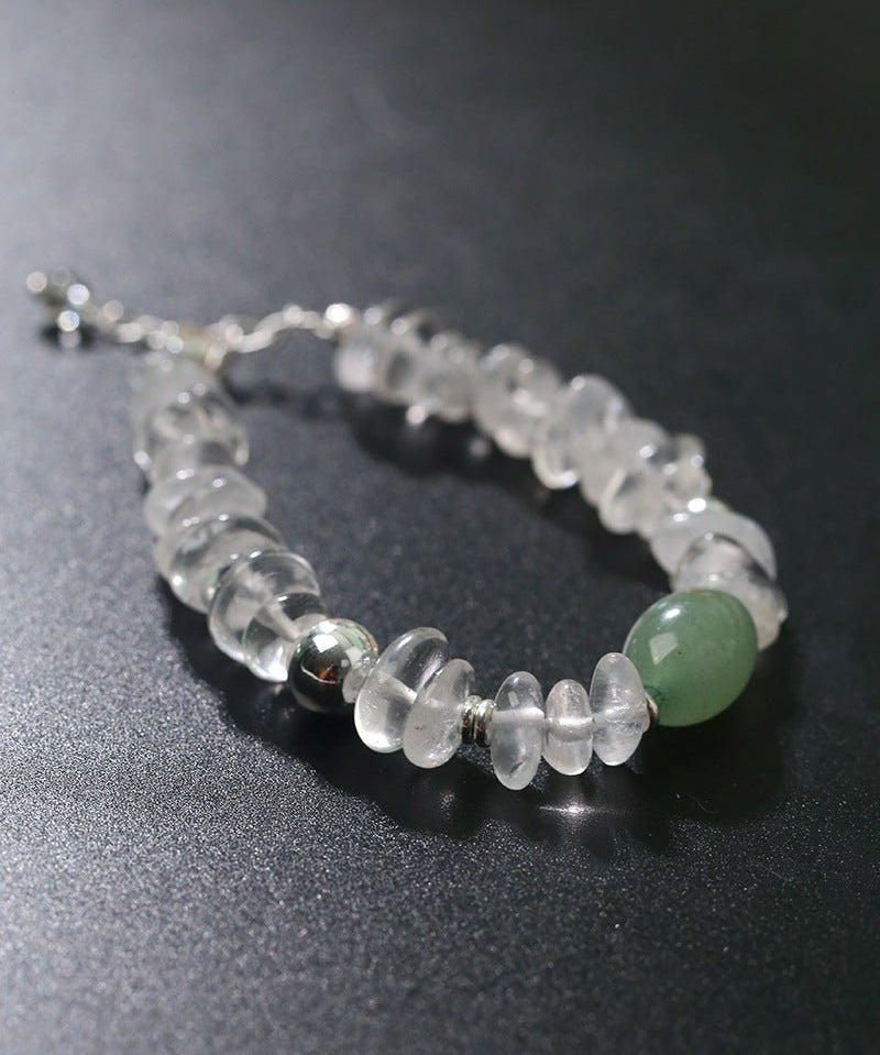 Forest Whisper Clear Quartz & Green Aventurine Bracelet - floysun