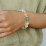 Forest Whisper Clear Quartz & Green Aventurine Bracelet - floysun