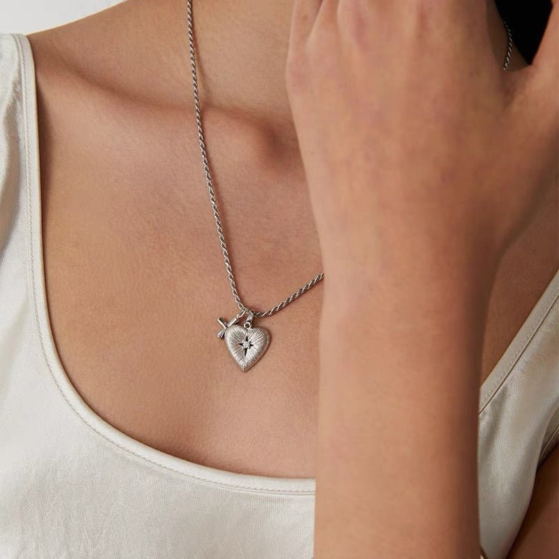 “Forever Imprinted” Heart Necklace – 925 Sterling Silver - floysun