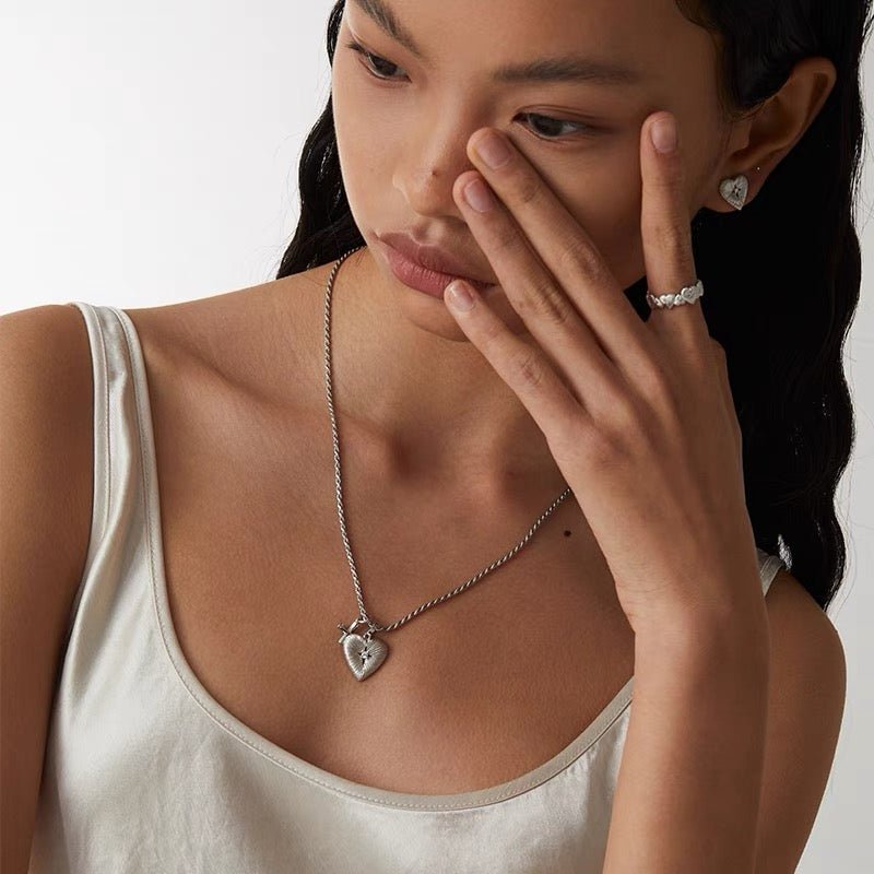 “Forever Imprinted” Heart Necklace – 925 Sterling Silver - floysun