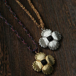 “Fortune Circle” Shell Hibiscus & Clover Long Necklace - floysun