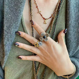 “Fortune Circle” Shell Hibiscus & Clover Ring - floysun