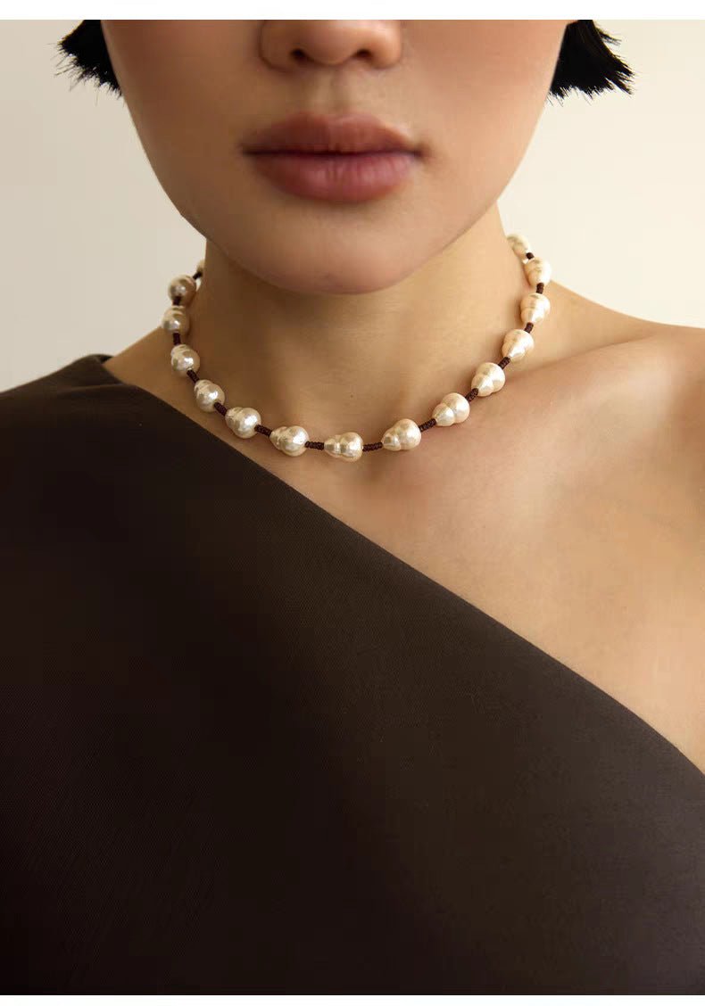 Fortune Gourd Baroque Pearl Necklace - floysun