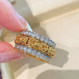 Fortune Spins – Vintage Handwoven Wide Engraved Ring - floysun