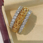 Fortune Spins – Vintage Handwoven Wide Engraved Ring - floysun