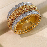 Fortune Spins – Vintage Handwoven Wide Engraved Ring - floysun
