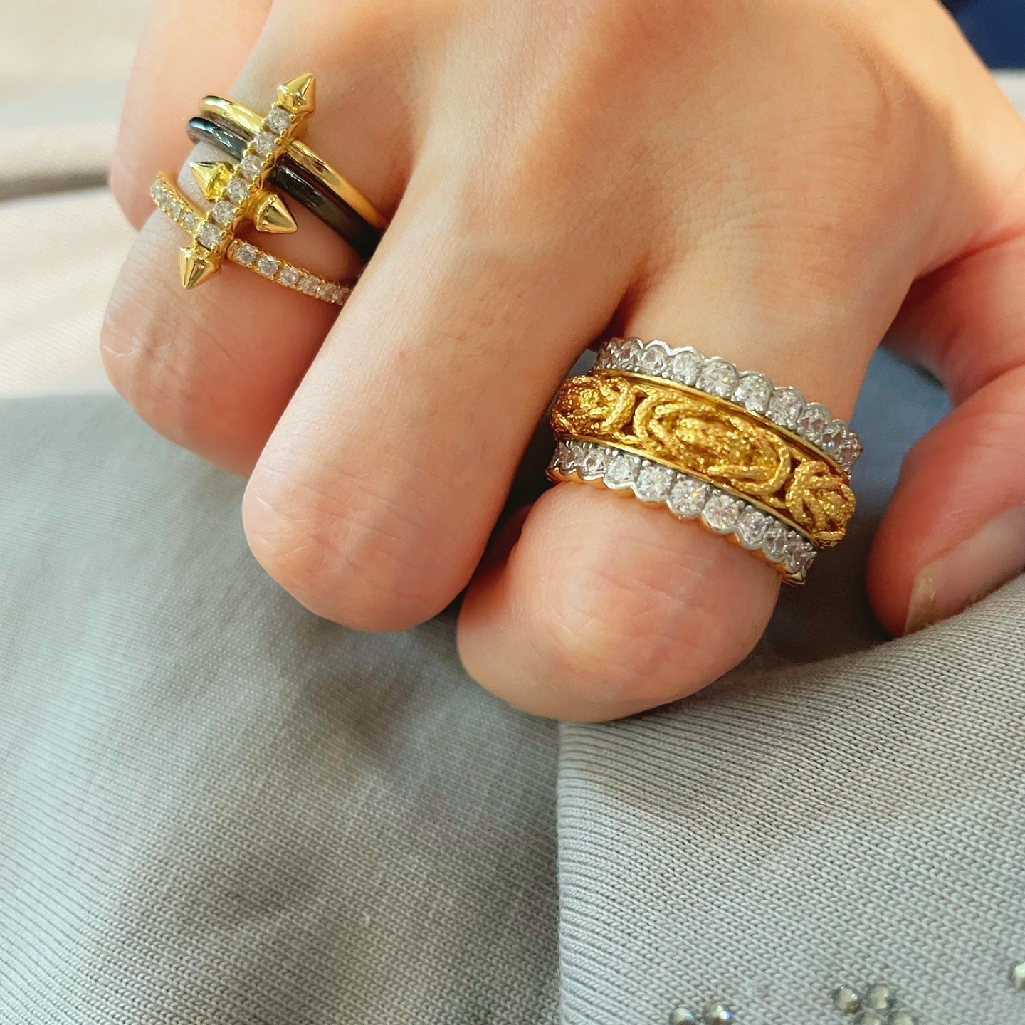 Fortune Spins – Vintage Handwoven Wide Engraved Ring - floysun