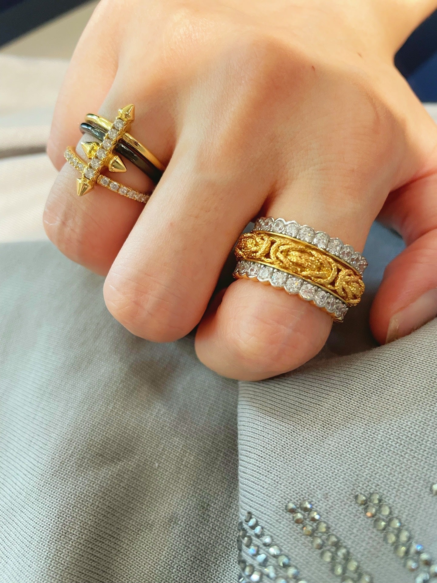 Fortune Spins – Vintage Handwoven Wide Engraved Ring - floysun