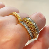 Fortune Spins – Vintage Handwoven Wide Engraved Ring - floysun