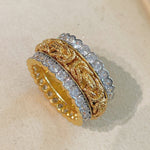 Fortune Spins – Vintage Handwoven Wide Engraved Ring - floysun