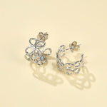 Four - Leaf Clover Hollow C - Hoop Earrings - floysun