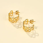 Four - Leaf Clover Hollow C - Hoop Earrings - floysun