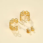 Four - Leaf Clover Hollow C - Hoop Earrings - floysun
