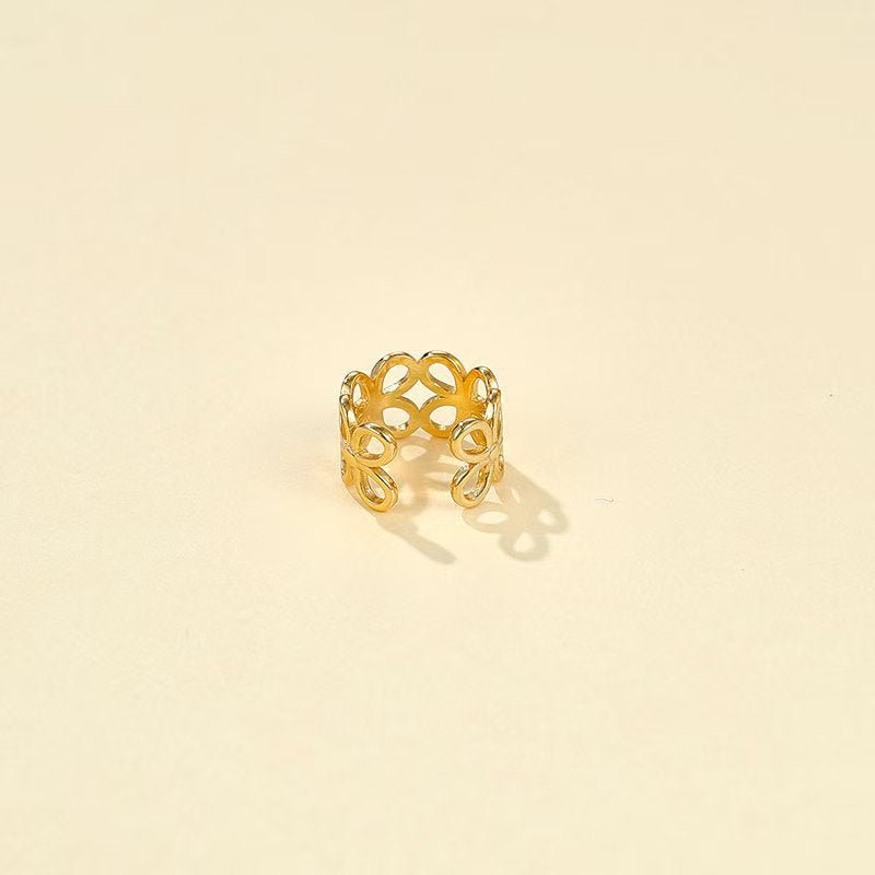 Four - Leaf Clover Hollow Ear Cuff - floysun