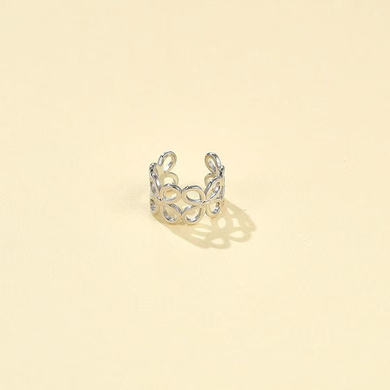Four - Leaf Clover Hollow Ear Cuff - floysun