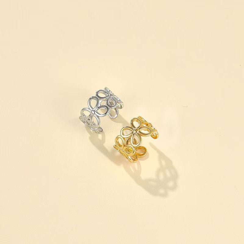 Four - Leaf Clover Hollow Ear Cuff - floysun