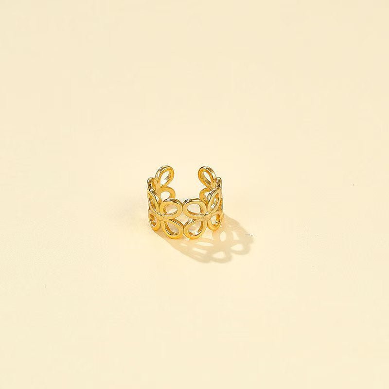 Four - Leaf Clover Hollow Ear Cuff - floysun