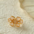 Four - leaf Clover Rose Quartz Double Flower Rings - floysun