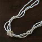 French Chic Multi - Layer Rice Pearl Choker - Hand - Knotted Natural Freshwater Pearl Necklace - floysun