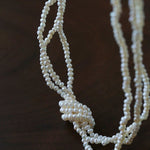 French Chic Multi - Layer Rice Pearl Choker - Hand - Knotted Natural Freshwater Pearl Necklace - floysun