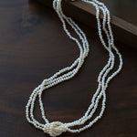French Chic Multi - Layer Rice Pearl Choker - Hand - Knotted Natural Freshwater Pearl Necklace - floysun