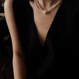 French Chic Multi - Layer Rice Pearl Choker - Hand - Knotted Natural Freshwater Pearl Necklace - floysun