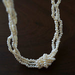 French Chic Multi - Layer Rice Pearl Choker - Hand - Knotted Natural Freshwater Pearl Necklace - floysun