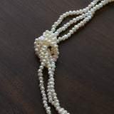 French Chic Multi - Layer Rice Pearl Choker - Hand - Knotted Natural Freshwater Pearl Necklace - floysun