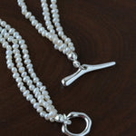 French Chic Multi - Layer Rice Pearl Choker - Hand - Knotted Natural Freshwater Pearl Necklace - floysun