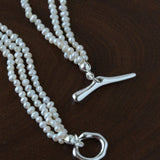French Chic Multi - Layer Rice Pearl Choker - Hand - Knotted Natural Freshwater Pearl Necklace - floysun