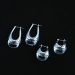 French Dewdrop Crystal U - Shape Hoop Earrings - floysun