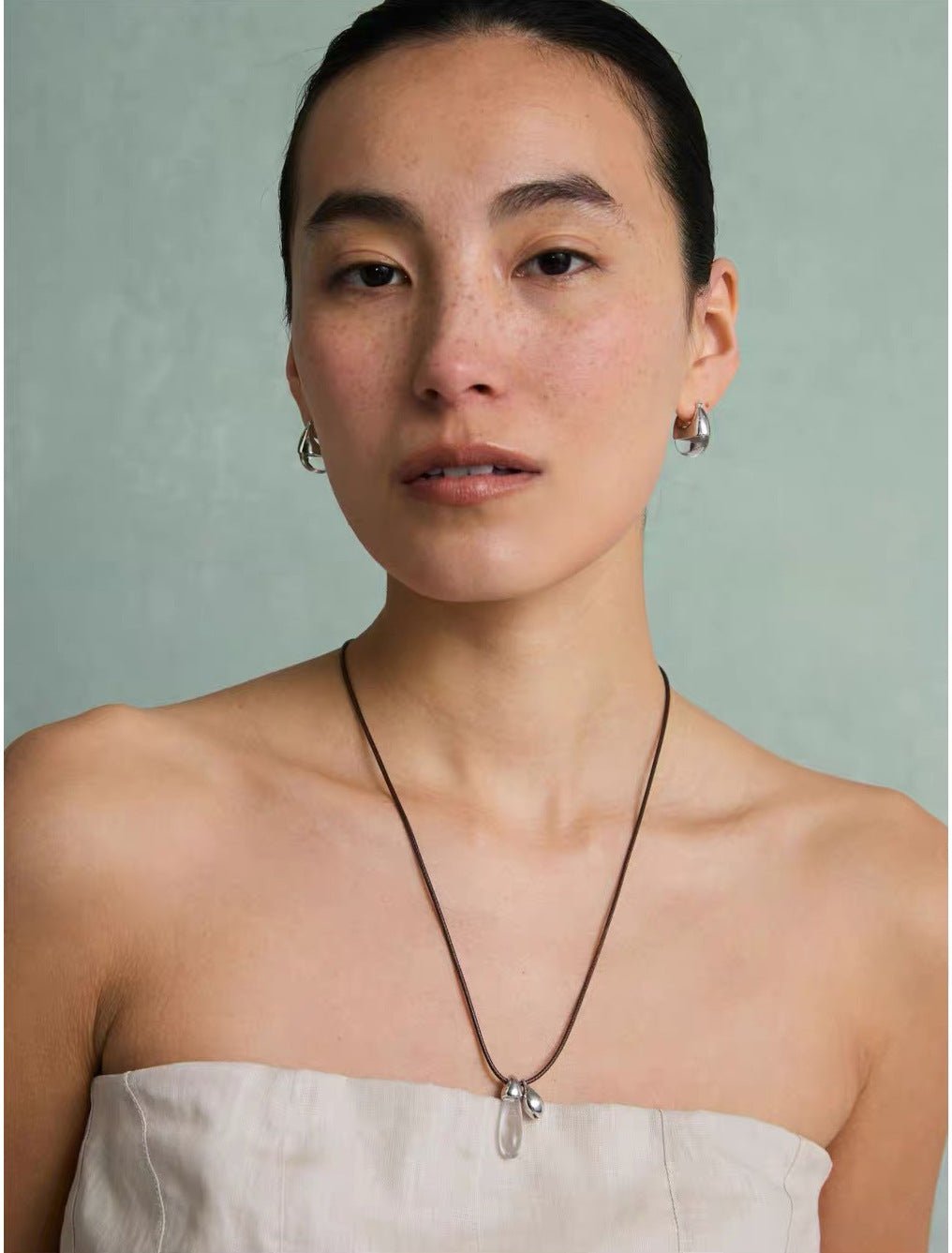 French Dewdrop Crystal U - Shape Hoop Earrings - floysun