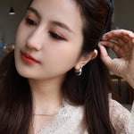 French Dewdrop Crystal U - Shape Hoop Earrings - floysun