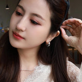 French Dewdrop Crystal U - Shape Hoop Earrings - floysun