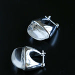 French Dewdrop Crystal U - Shape Hoop Earrings - floysun