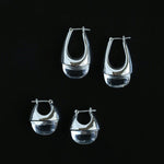 French Dewdrop Crystal U - Shape Hoop Earrings - floysun