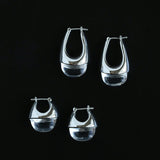 French Dewdrop Crystal U - Shape Hoop Earrings - floysun