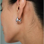French Dewdrop Crystal U - Shape Hoop Earrings - floysun