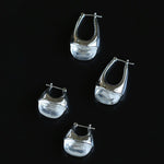 French Dewdrop Crystal U - Shape Hoop Earrings - floysun