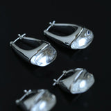 French Dewdrop Crystal U - Shape Hoop Earrings - floysun