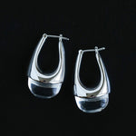 French Dewdrop Crystal U - Shape Hoop Earrings - floysun