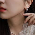 French Dewdrop Crystal U - Shape Hoop Earrings - floysun