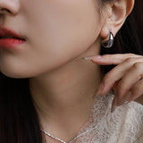 French Dewdrop Crystal U - Shape Hoop Earrings - floysun