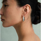 French Dewdrop Crystal U - Shape Hoop Earrings - floysun