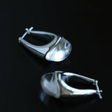 French Dewdrop Crystal U - Shape Hoop Earrings - floysun